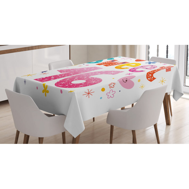 16Th Birthday Tablecloth, 70" x 52"