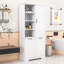 Armoire de rangement multifonctionnelle avec tablettes réglables et paniers à linge inclinables-619440668
