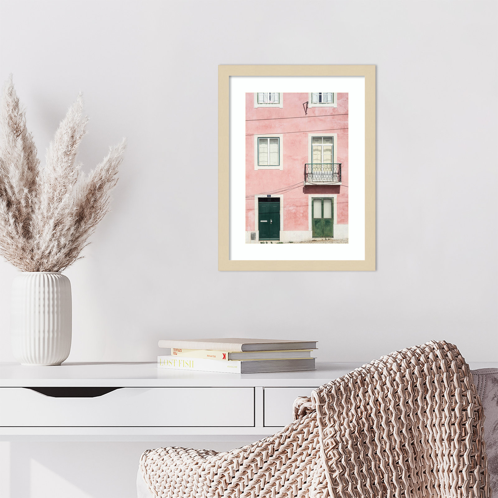 Daisey "Pink Parade" Print, Brown, 17" H x 13" W