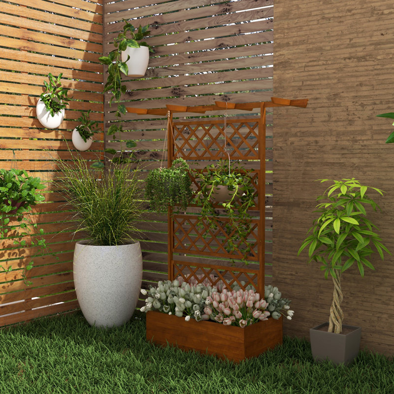 Pot à fleurs avec treillis Outsunny