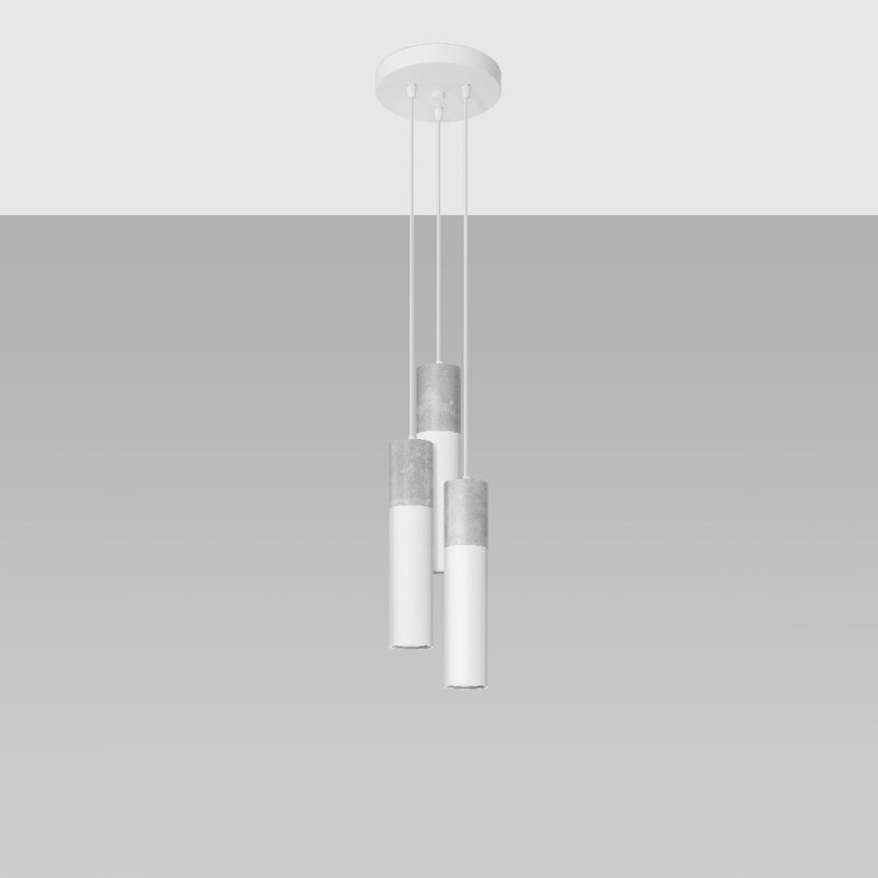 Amberle 3 - Light Cylinder Pendant, White