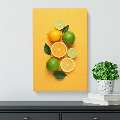 Citrus Fruits Minimalism - Wrapped Canvas