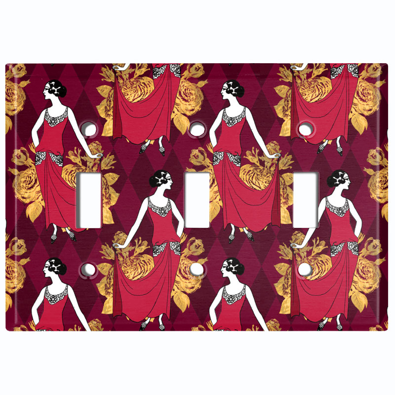 Patterned 3 - Gang Toggle Light Switch Standard Wall Plate