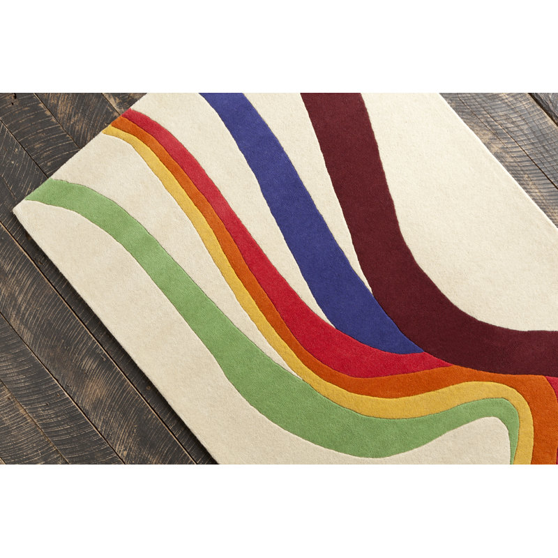 Tapis rouge en laine touffeté à la main Roberto