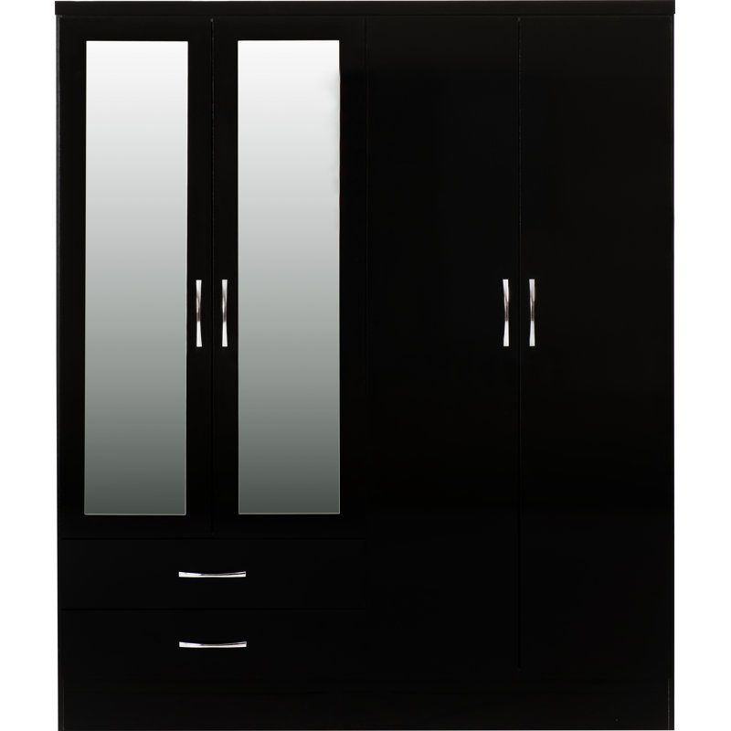Cascio 4 Door Wardrobe, Black