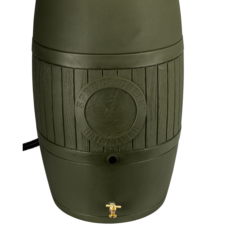 Bushman Spruce Creek 54 Gallon Rain Saver Barrel, Green