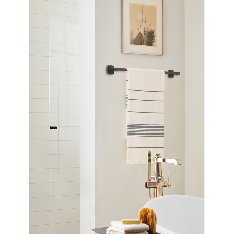 Stature 26.25" Wall Mounted Towel Bar, Oil Rubbed Bronze, 2.9"D x 26.2"L x 0.56"H 