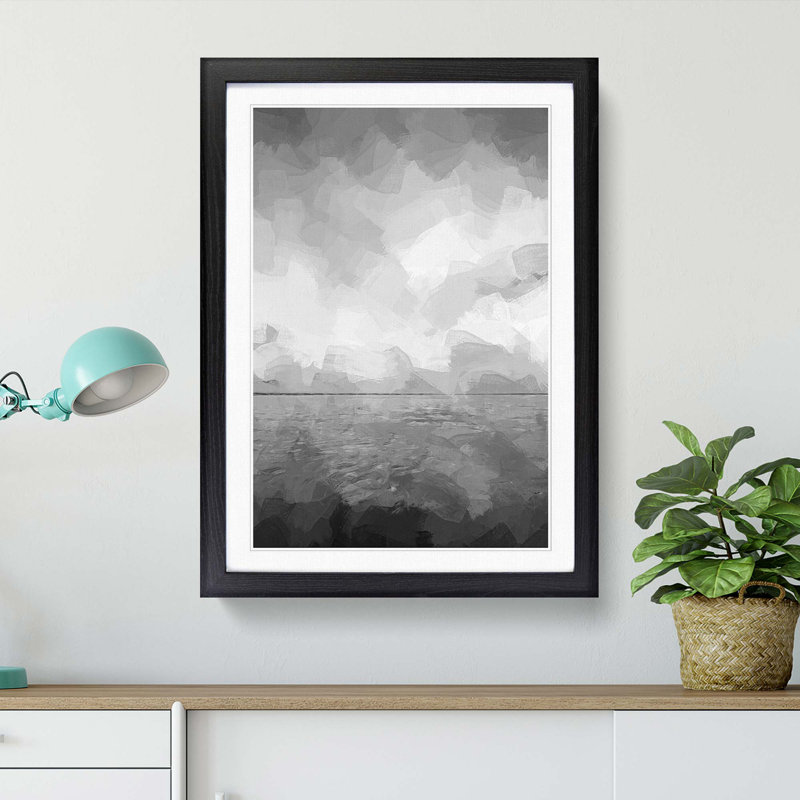 Beach Horizon in Abstract - Picture Frame Photograph Print, Black Framed, 87cm H x 62cm W x 2cm D