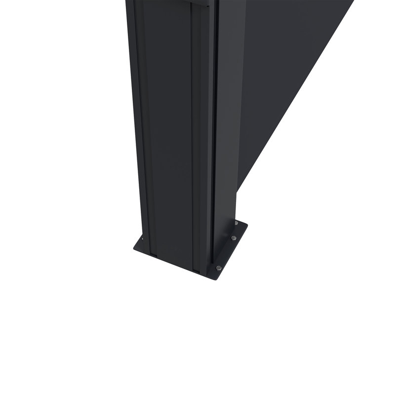 Retractable Side Awning, Outdoor Privacy Screen for Garden, Balcony 400 x 160cm, Black, 160cm H x 400cm W x 4cm D, Black