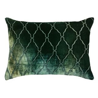 Velvet Lumbar Pillow Cover & Insert, Rectangle 14"H x 20"W, Evergreen