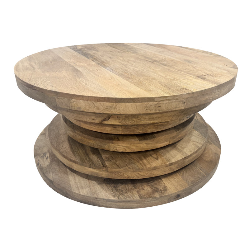Briscoe Brown Solid Wood Round Coffee Table_Cocktail Table