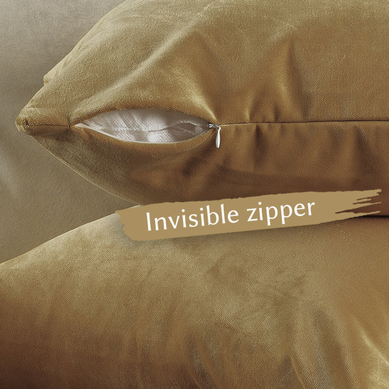 Matte Velvet Pillow Cover, 24" x 24", 60 Sepia