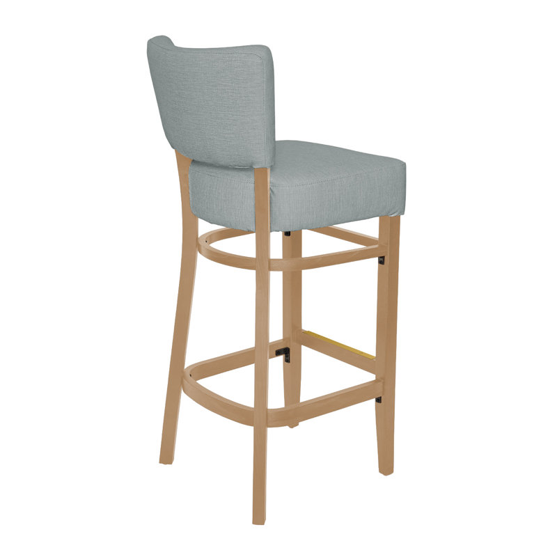 Tabouret de bar Madison, Bois naturel, Gris argenté