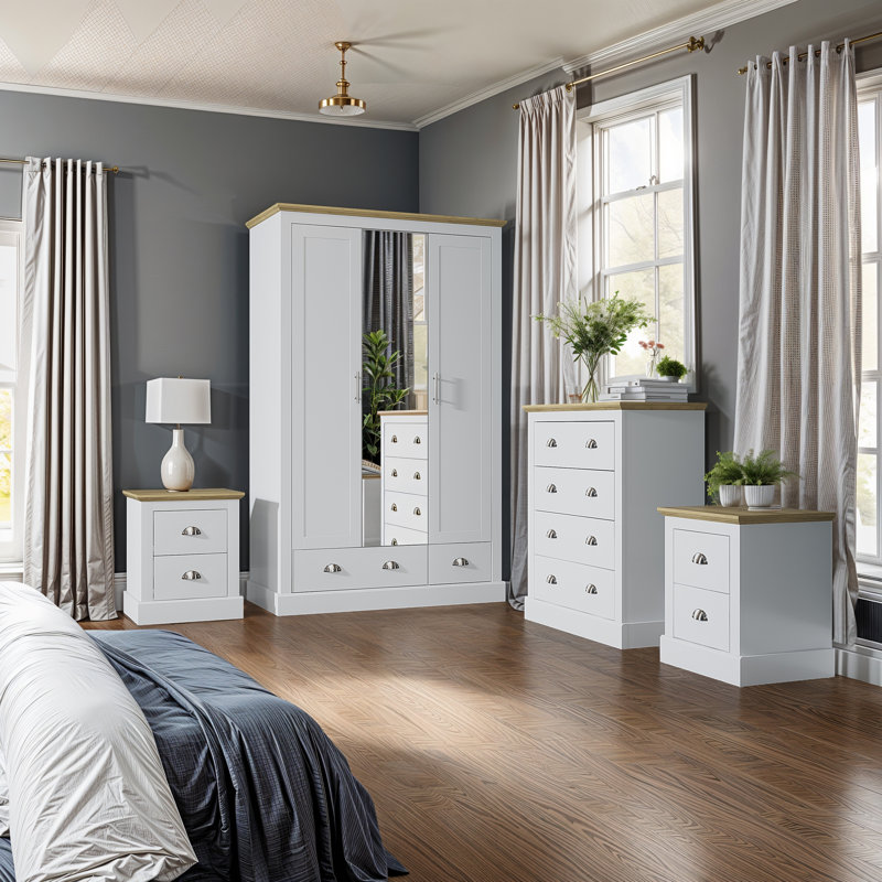Octave 4 Piece Compact Bedroom Storage Set, White