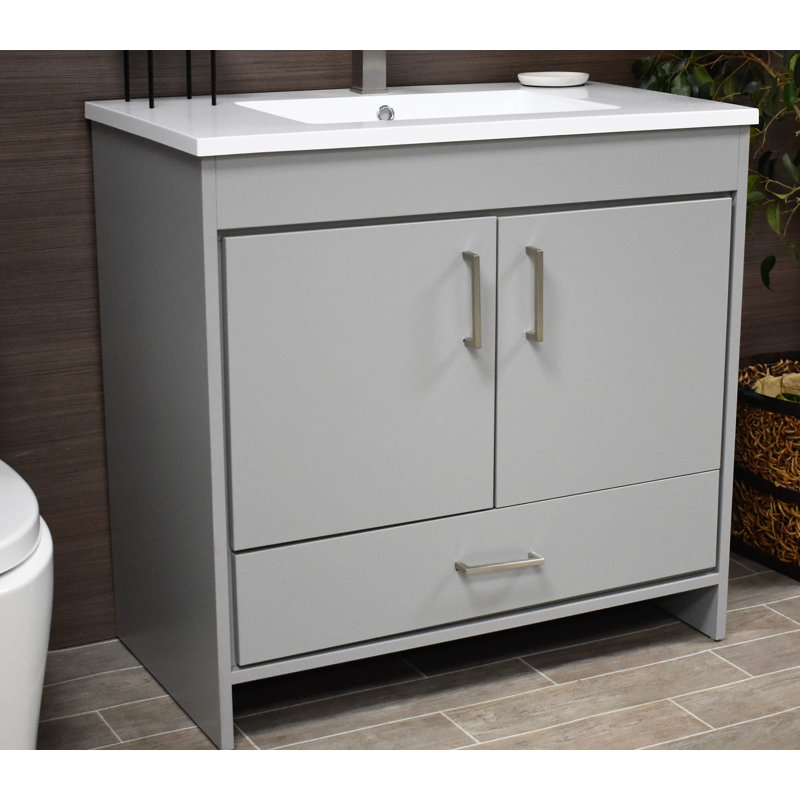 Ensemble de meuble-lavabo simple 36 po Ceravolo, gris