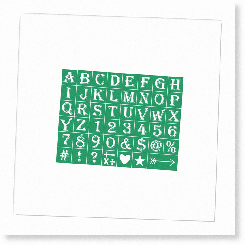 Silk Screen Alphabet Letters Self-Adhesive Reusable