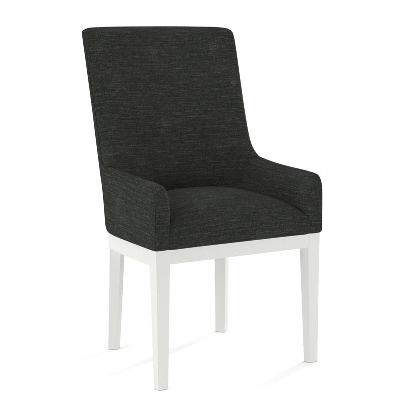 Upholstered Arm Chair, Applause Archway Grey, White