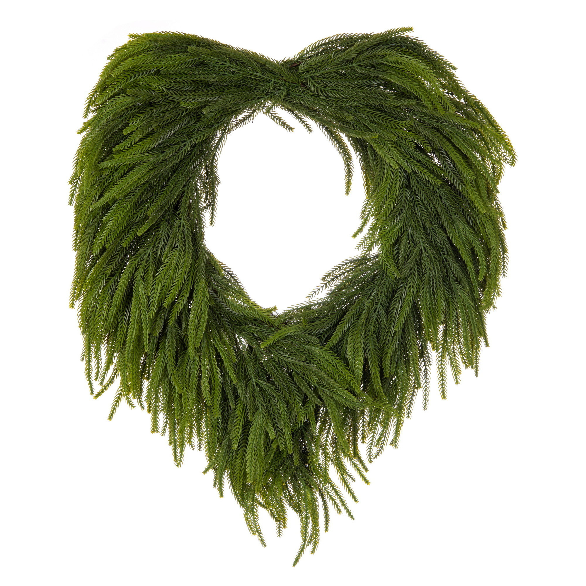  30" Green Norfolk Pine Wreath., 28" x 28"