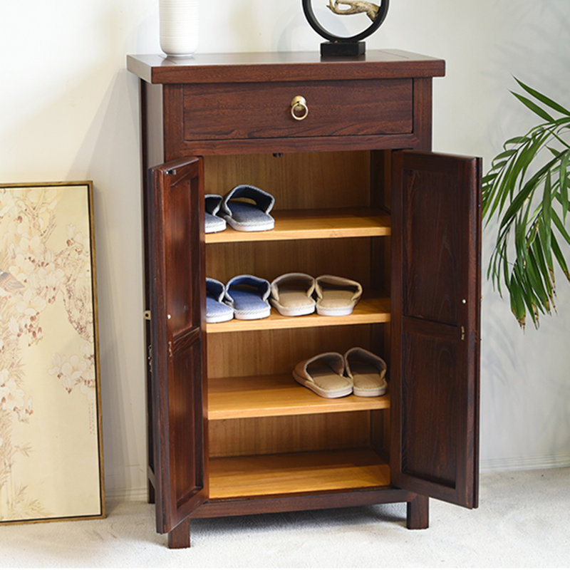 8 Pair Solid Wood Shoe Storage Cabinet