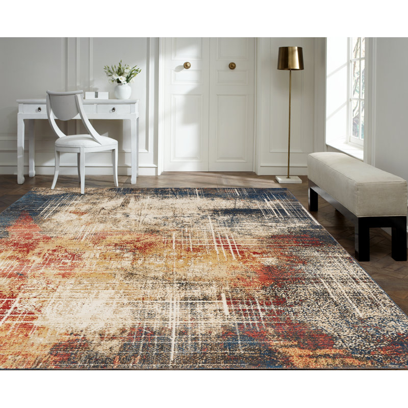 Desert Abstract Area Rug, Round 6'