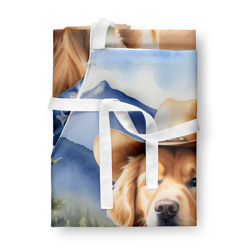 Tablier de bienvenue Golden Retriever Cowboy