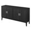  Buffet 4 portes avec tablette de porte, deux grandes armoires et tablette réglable, noir-2103557317