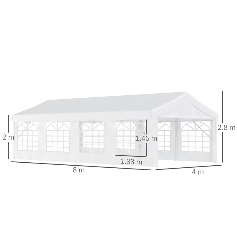 Outsunny Marquee Party Tent, 800 cm L x 400 cm W