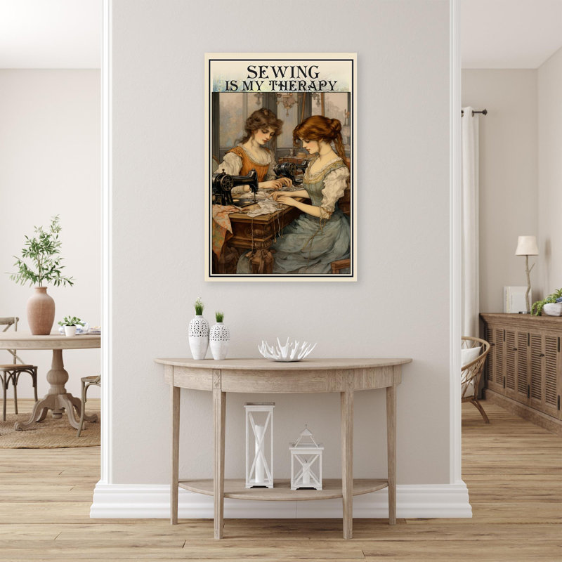 «Sewing Is My Ther Therapies», reproduction d'art graphique sur toile tendue, H 20 po x l 16 po x P 1,25 po
