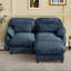 Canapé d'angle en chenille avec pouf amovible-669412262