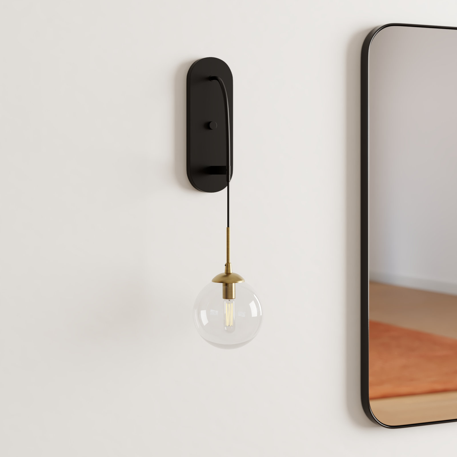 Cordoba Single Light Glass Steel Dimmable Armed Sconce - Thumbnail 3