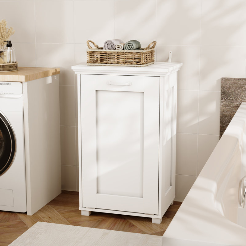 Tilt-Out Laundry Hamper Cabinet With Ozone Deodorizer