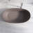 61" Solid Surface Freestanding Soaking Bathtub, Oval Grey Brown Matte Finish-134087554