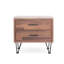 Table d'appoint en noyer avec rangement à 2 tiroirs et boîtes en métal-990993892