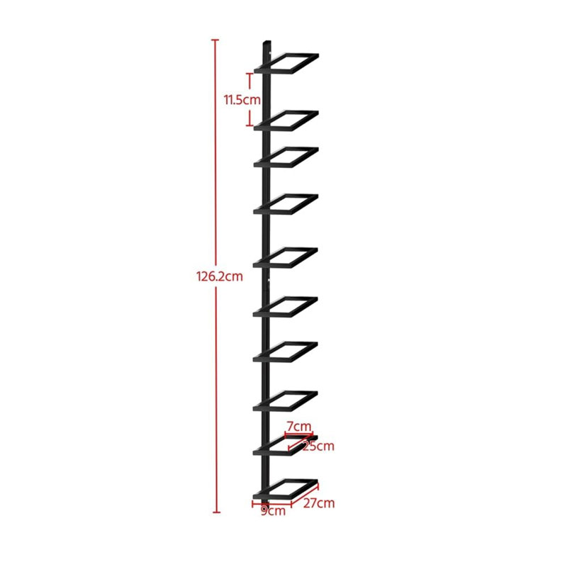 Chemaia Wall Mounted Wine Bottle Rack Black