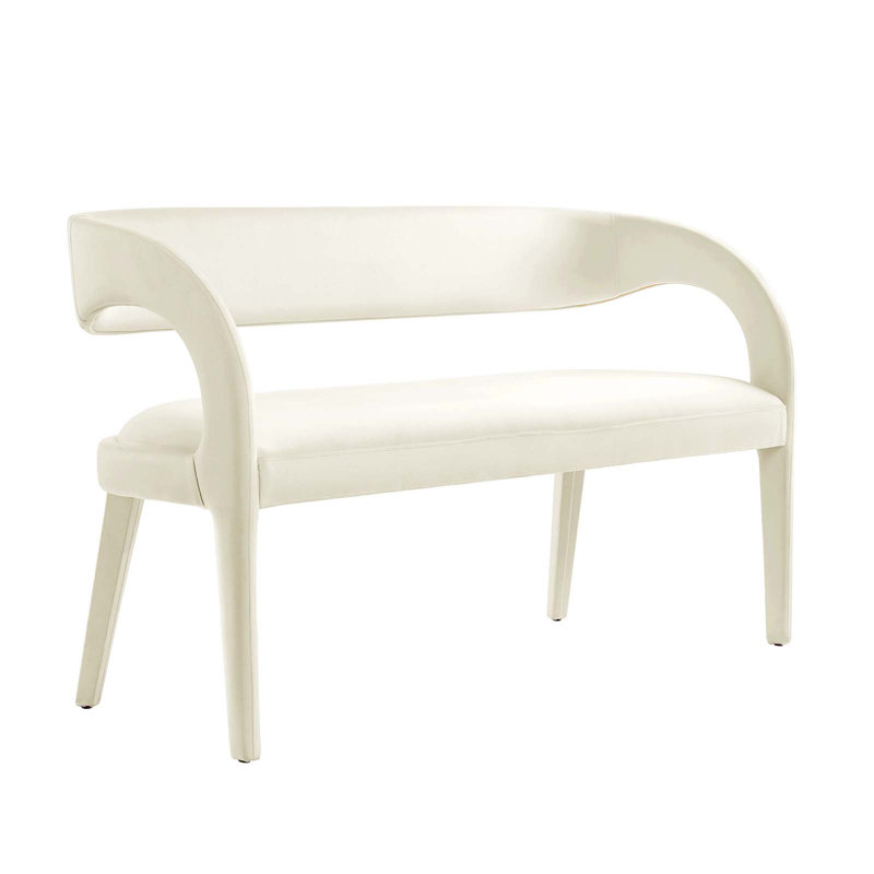 Modway Pinnacle Performance Velvet Accent Bench, Ivory