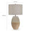 Lampe de table Jaya, abat-jour cylindrique rigide, base crème et beige, 28 po