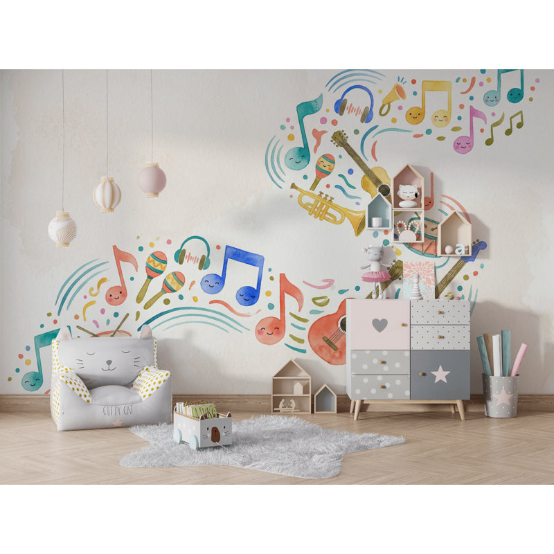 Papier peint musique Notes de musique, Non tissé, 160 po x 108 po