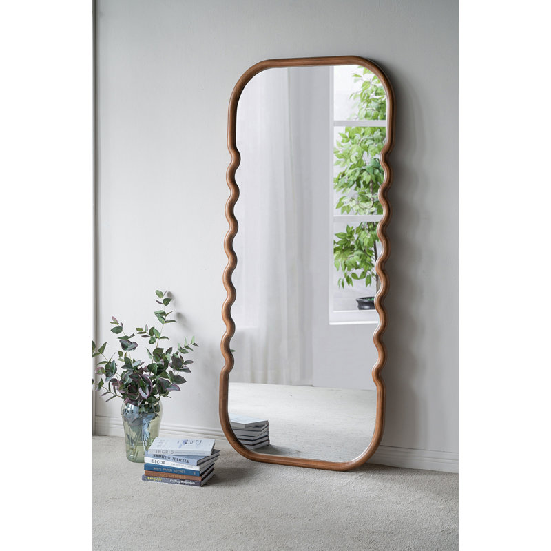 31.4x1.4x74" Oversized Wooden Floor Mirror