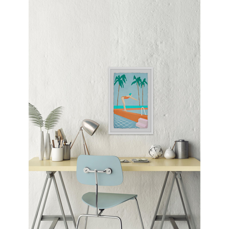 'Ready to Take a Dip' Framed Print, 24" H x 16" W x 1.5" D