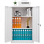 Armoire de rangement en métal blanc avec serrure - Bureau personnel-1710004839