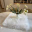 Chemin de table et napperons en fausse fourrure - blanc - ensemble de 2, petits tapis en peau de mouton à poils longs, linge de table luxueux pour mariage et décoration intérieure