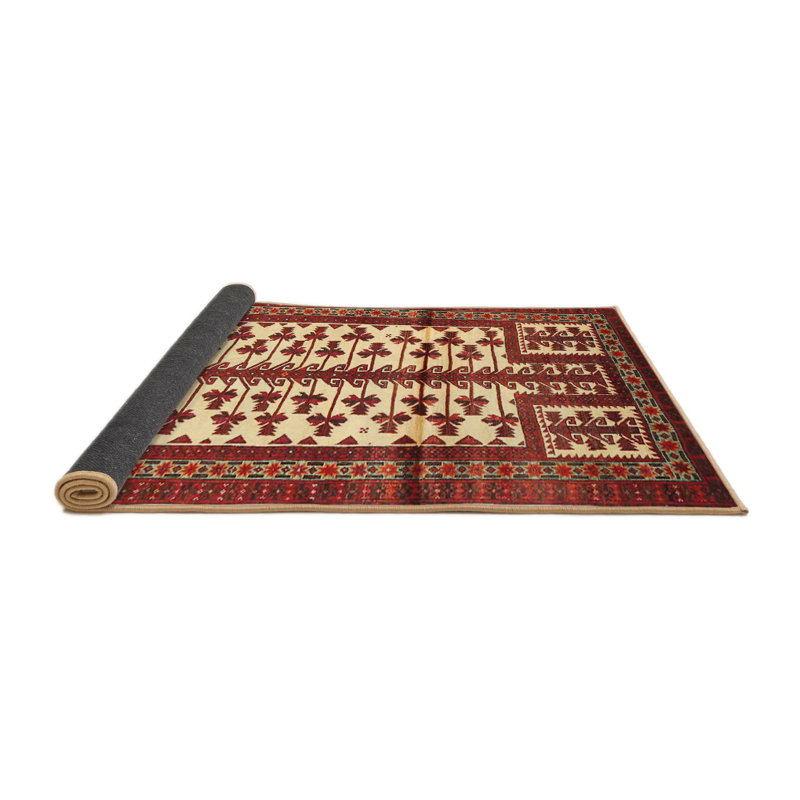 Tapis traditionnel rouge / beige Ulti, Rond 3 pi