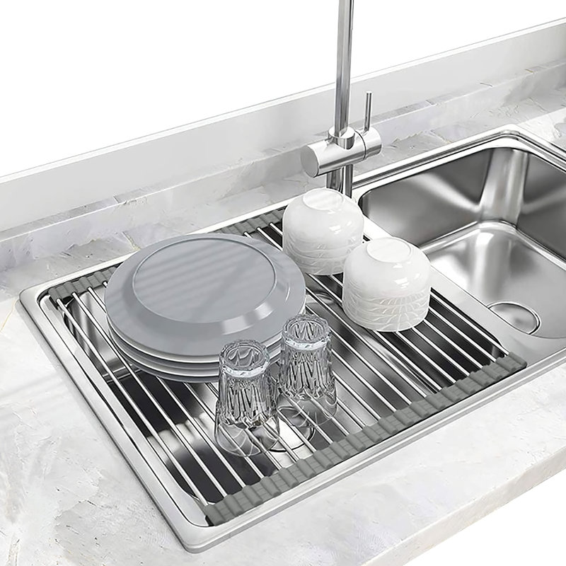 Panier à vaisselle en acier inoxydable, Gris chaud, H 0,5 po x l 18 po x P 20,8 po