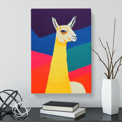 Llama Colour Field - Wrapped Canvas