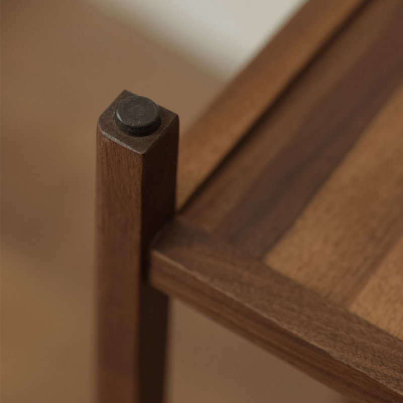 Support à plante noir en bois massif pour balcon