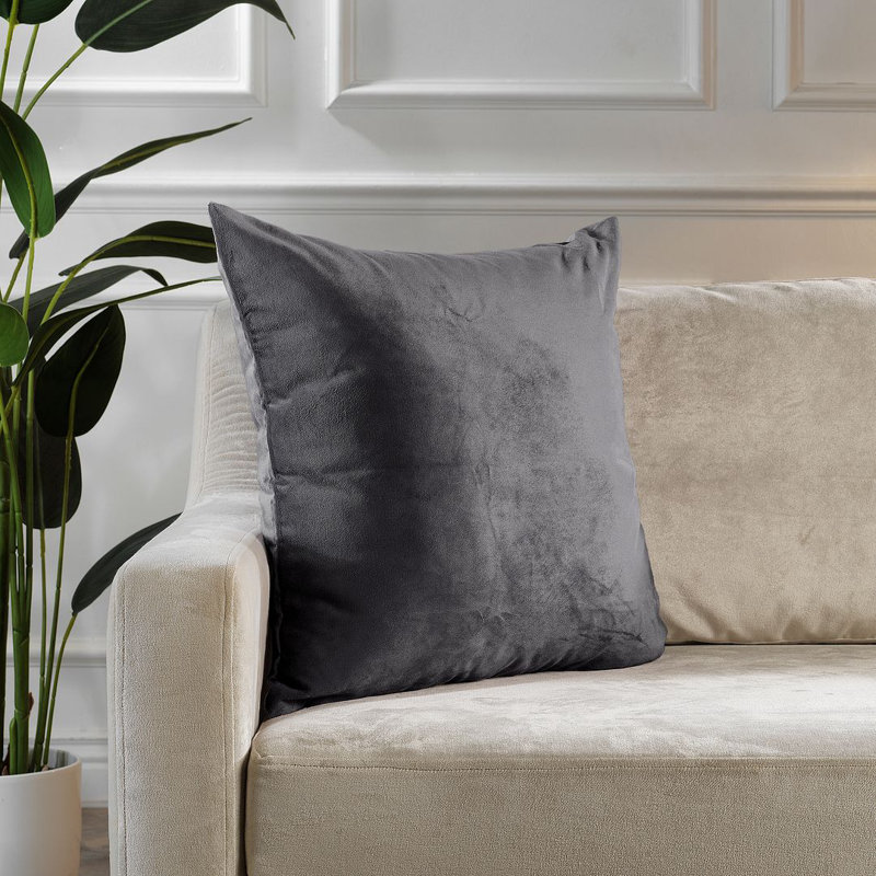 Matte Velvet Cushion Cover - 1 Pc, 51cm x 51cm, Charcoal