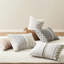 3 édredon en coton chenille double / grand, sauge / couleur, imprimé d'inspiration mondiale et taies décoratives assorties avec chevauchement de dos-130701508