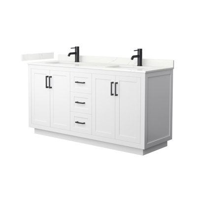Miranda 66" Freestanding Double Bathroom Vanity with Quartz Top