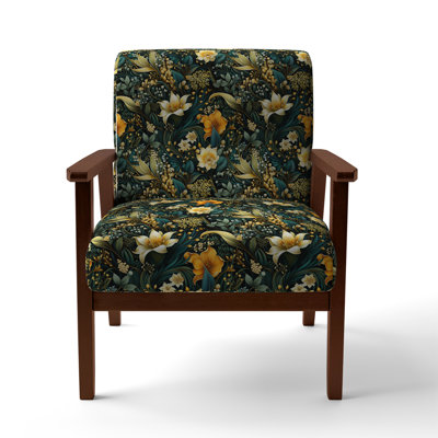 Contemporary Nature Paisley Botanic Pattern - Upholstered Bohemian & Eclectic Accent Arm Chair