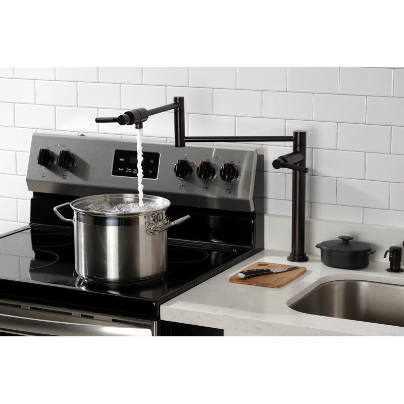 Kingston Brass Kaiser Two-Handle 1-Hole Deck Mount Pot Filler Faucet, Oil Rubbed Bronze